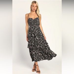 Lulu’s Floral Layered Midi Dress